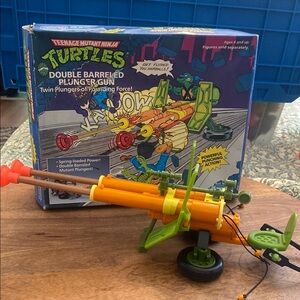 Vintage Teenage Mutant Ninja Turtles Double Barreled Plunger Gun